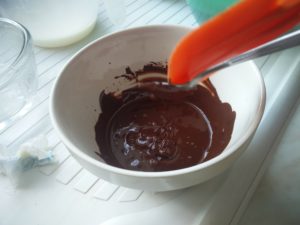 The chocolate melted in the bowl