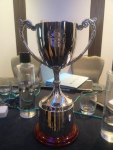The trophy our team received for winning the final round