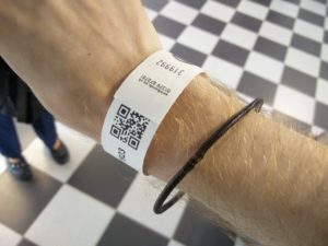 The wristband I was wearing for the media