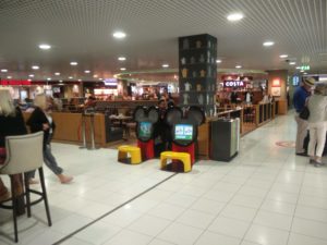 Looking down part of the departures lounge at Birmingham Airport