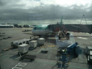 The plane we would be getting from Dublin Airport to Washington sitting on the tarmac