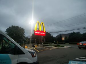 The golden arches logo of the McDonald's we visited