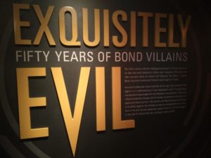 The poster advertising the Bond Villains exhibit