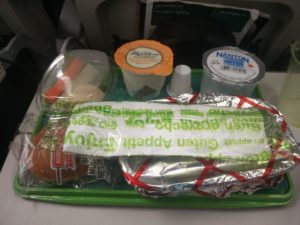 The evening meal that we were served on the plane