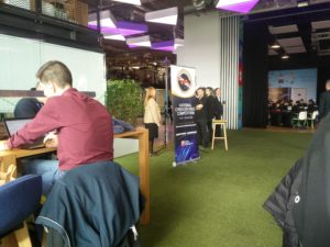 The computing teacher being interviewed on camera